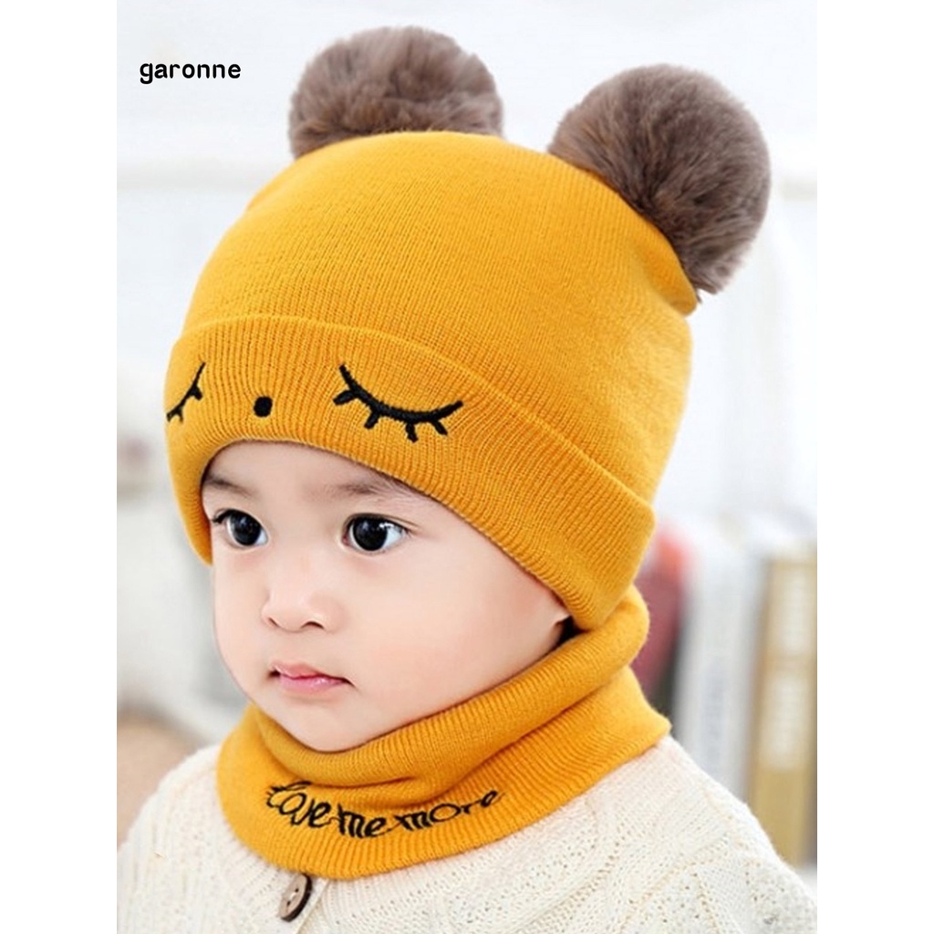 Bộ nón đội đầu hình tròn và khăn choàng bồng bềnh có quả banh lông thiết kế co giãn ấm áp cho nam và nữ dùng ngoài trời