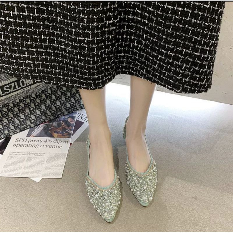 [Mã FATHANG5 giảm 10K đơn 50K] GIÀY BÚP BÊ ĐÍNH ĐÁ ĐẾ DẺO MẪU MỚI - freeship hàng có sẵn | BigBuy360 - bigbuy360.vn