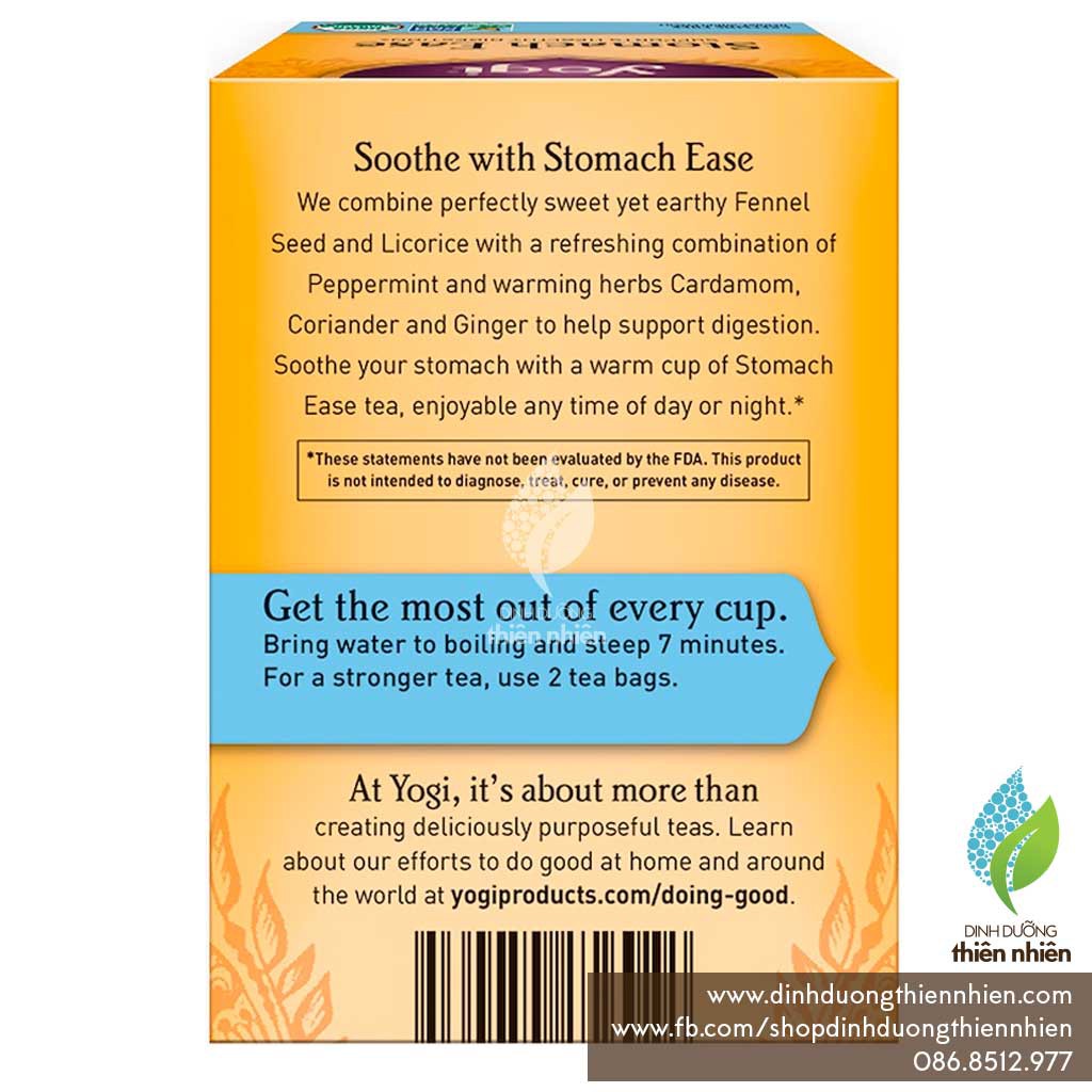 [Mã 77FMCGSALE1 giảm 10% đơn 250K] Trà Hữu Cơ Yogi Stomach Ease, Hỗ Trợ Tiêu Hoá Khỏe Mạnh | BigBuy360 - bigbuy360.vn