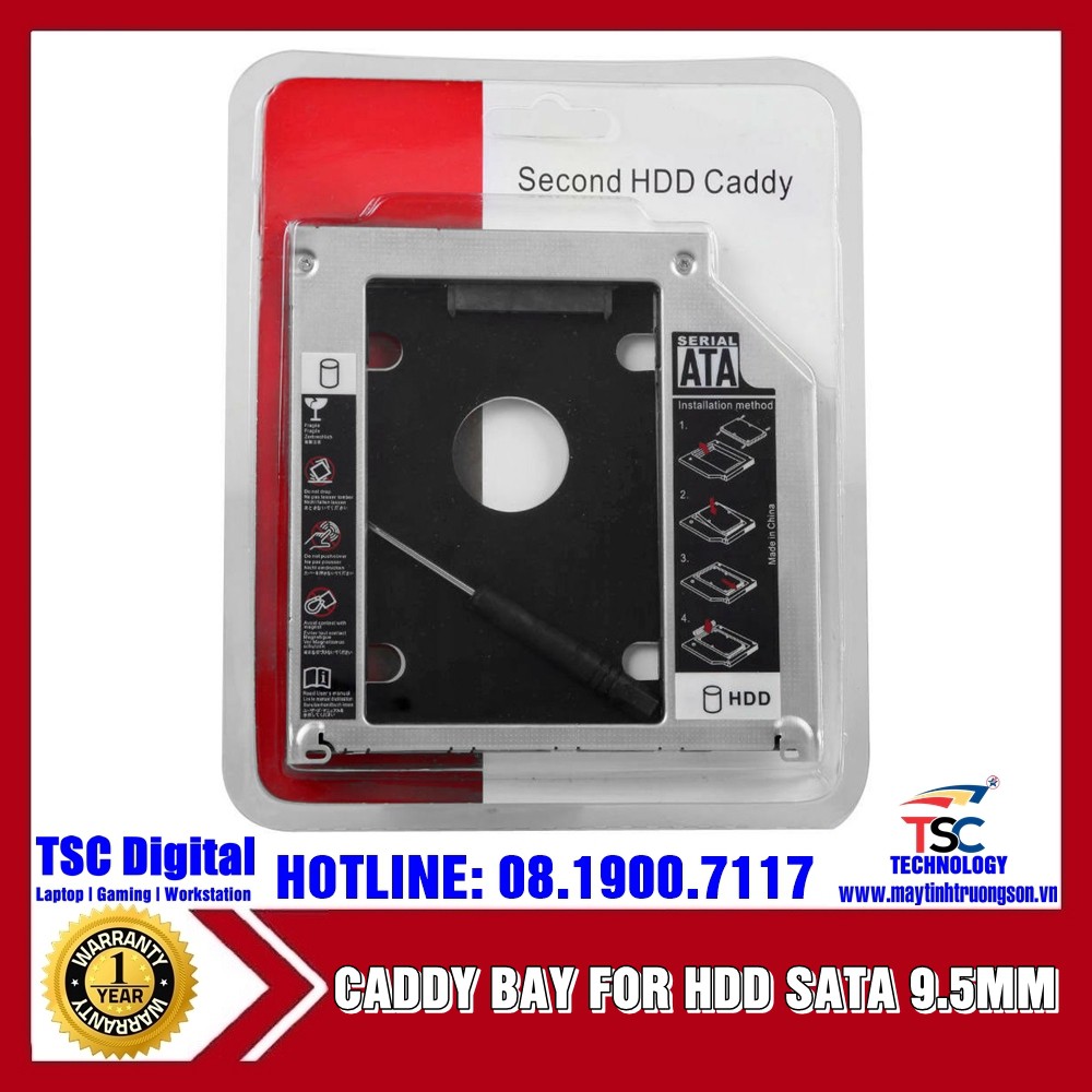 Khay Ổ Cứng Laptop Caddy Bay Loại Mỏng 9.5mm Chuẩn SATA 3.0