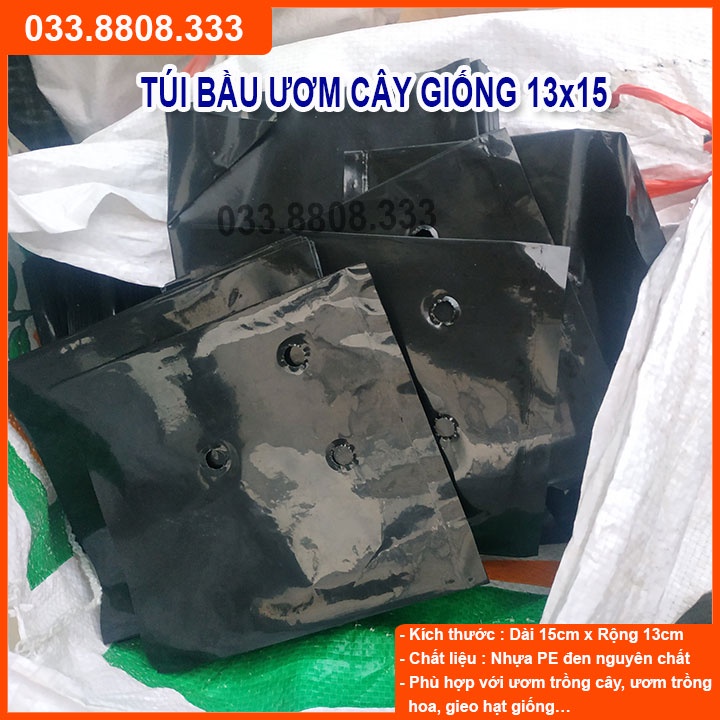 [Ảnh thật] 1KG TÚI BẦU VUÔNG ĐEN DÙNG ƯƠM CÂY ( SIZE 13x15CM) - CHẬU ƯƠM CÂY GIÁ RẺ