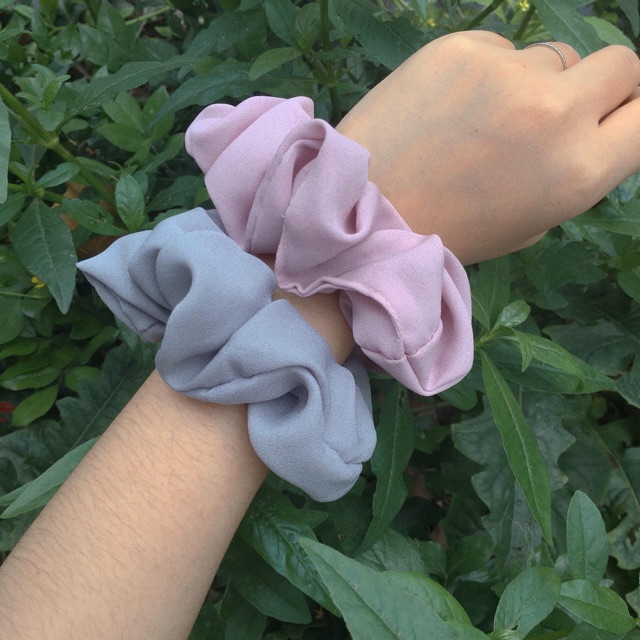 Chun buộc tóc CHIFFON một màu tối giản - SCRUNCHIES BASIC siêu sang - Phụ kiện tóc thời trang độc lạ -Quà tặng sinh nhật