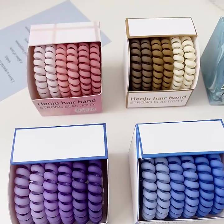 Dây Buộc, Cột Tóc Lò Xo Co Giãn Tốt Kiểu Dáng Đơn Giản Phối Màu Gradient Kiểu Hàn Thời Trang Cho Nữ