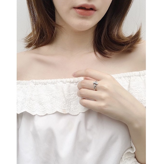 Nhẫn Nữ Bạc Thái Hình Nơ Đính Đá N1717 - Bảo Ngọc Jewelry