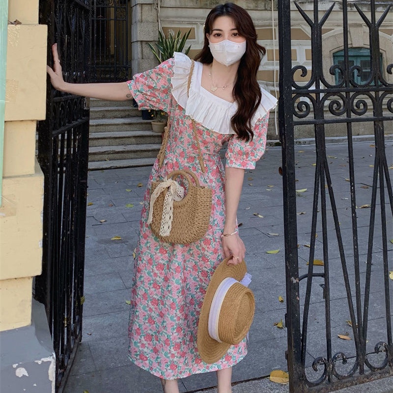 Đầm Hoa Dáng Dài Thời Trang Thanh Lịch Dành Cho Nữ  tao bao