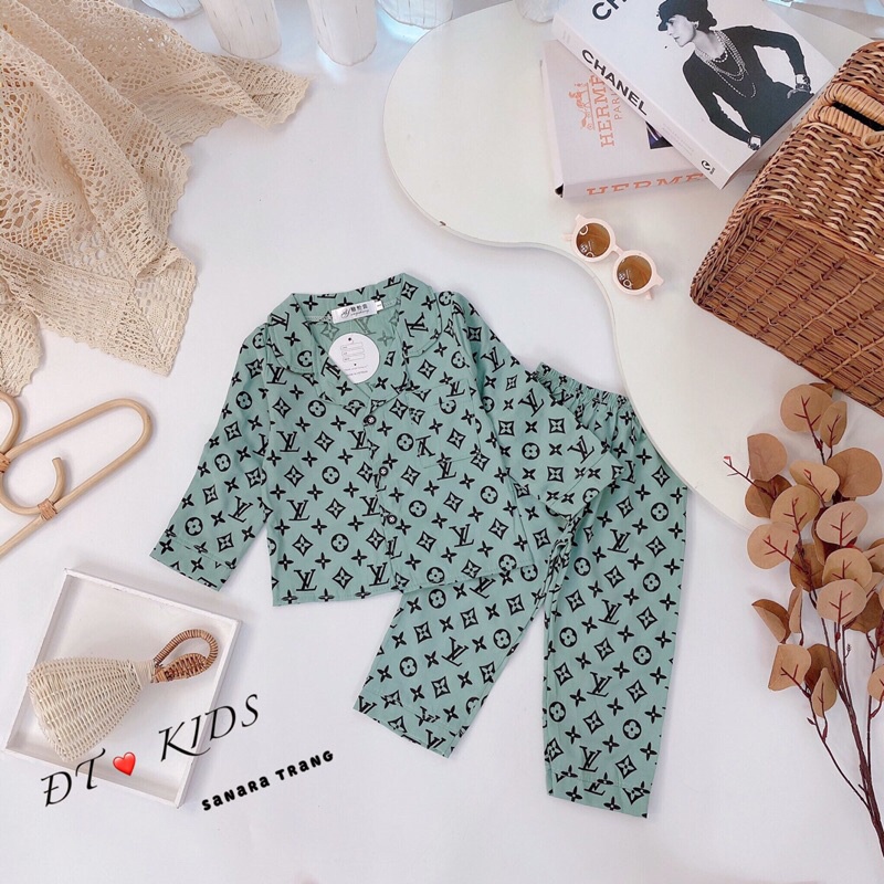 Bộ Pijama Đũi Dài Tay L.VV cho bé