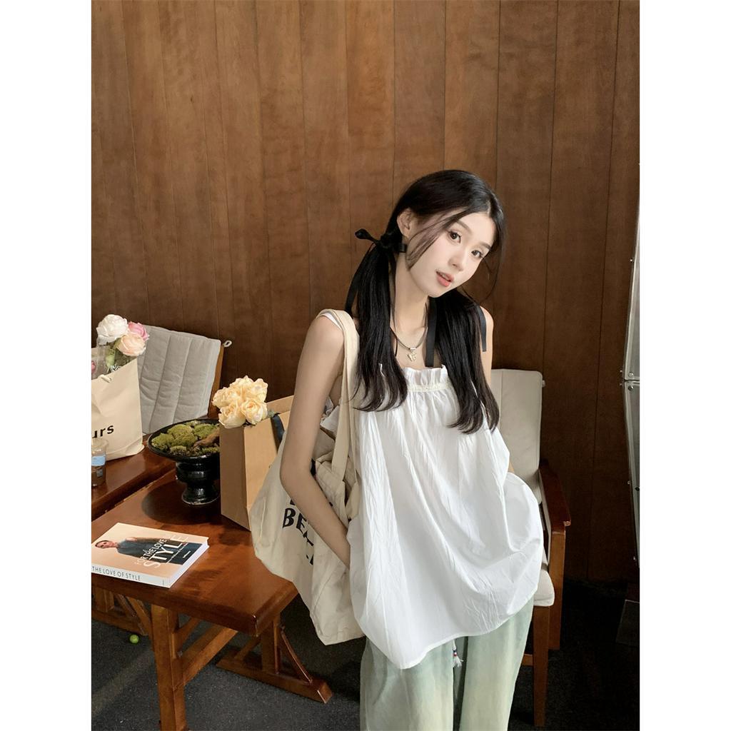 Áo Hai Dây Phối Ren Kiểu Dáng Ngọt Ngào Nữ Tính  tao bao