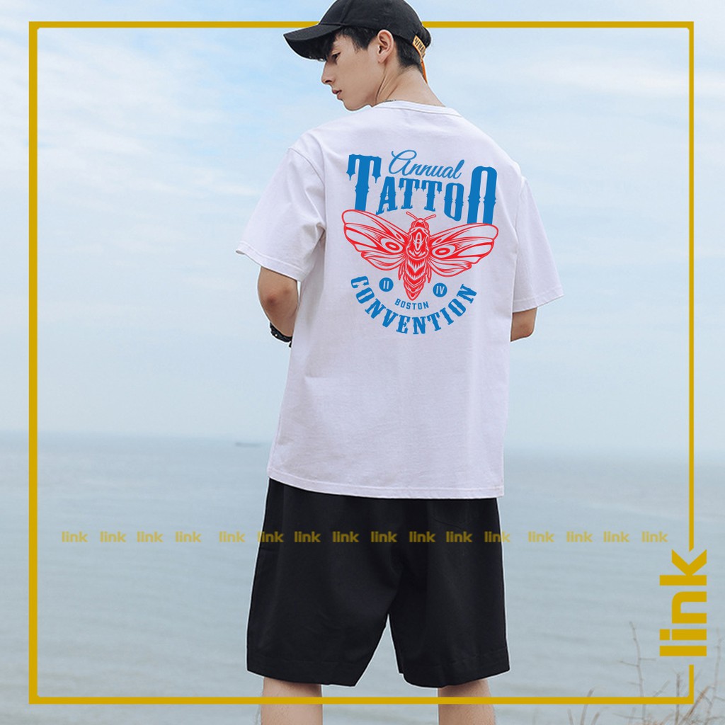 Áo thun TATTOO ngài độc lạ tay lỡ form rộng