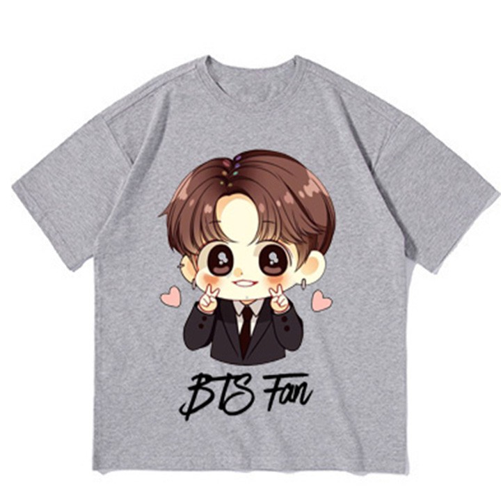 Áo thun bé gái form rộng in hình BTS FAN - ATBG19