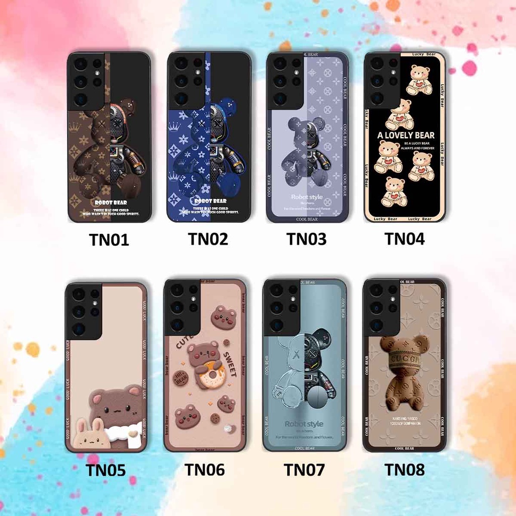 Ốp Samsung S21 Ultra bear brick, gấu đáng yêu, dễ thương