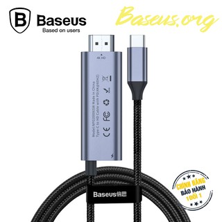 Cáp chuyển type c to hdmi baseus dùng cho smartphone/ tablet/ macbook（type c to hdmi + type c pd, support video 4k/60hz)
