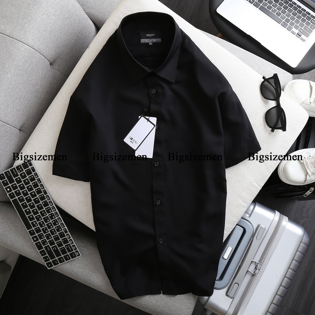 BIGSIZE - Áo sơ mi nam tay ngắn bigsize nhiều màu form 70-140kg