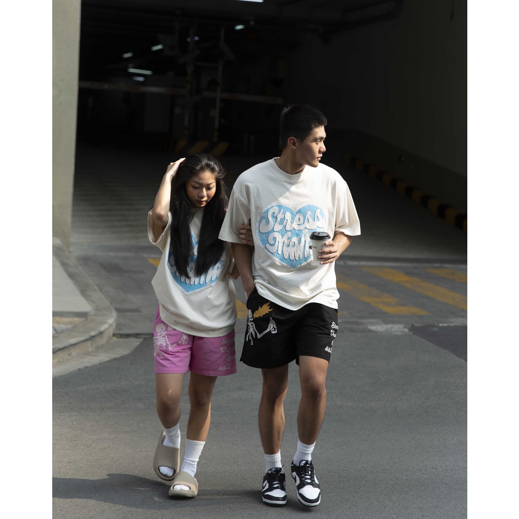 Stressmama Áo thun SSMA HEART T-SHIRT - Coconut milk chất liệu 100% Cotton 2 chiều 250GSM thoáng mát Local Brand