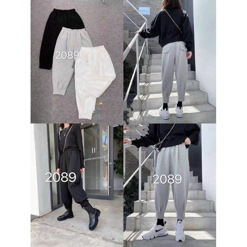 Quần thể thao ly gấu chất da cá, Quần jogger nữ cạp chun QS025 - NhiNhiShop