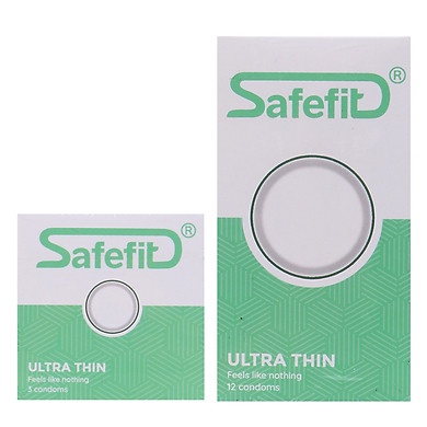 [ GIÁ SỈ ] - Bao cao su siêu mỏng, ôm thắt , tạo cảm giác chân thật Safefit Ultrathin - Hộp 3 cái hoặc 12 cái