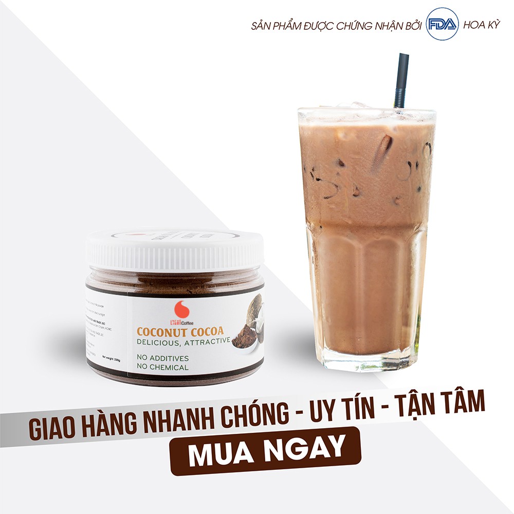 Cacao sữa dừa 3in1 thơm ngon, đậm đà dạng hũ dễ bảo quản Light Coffee - 230g