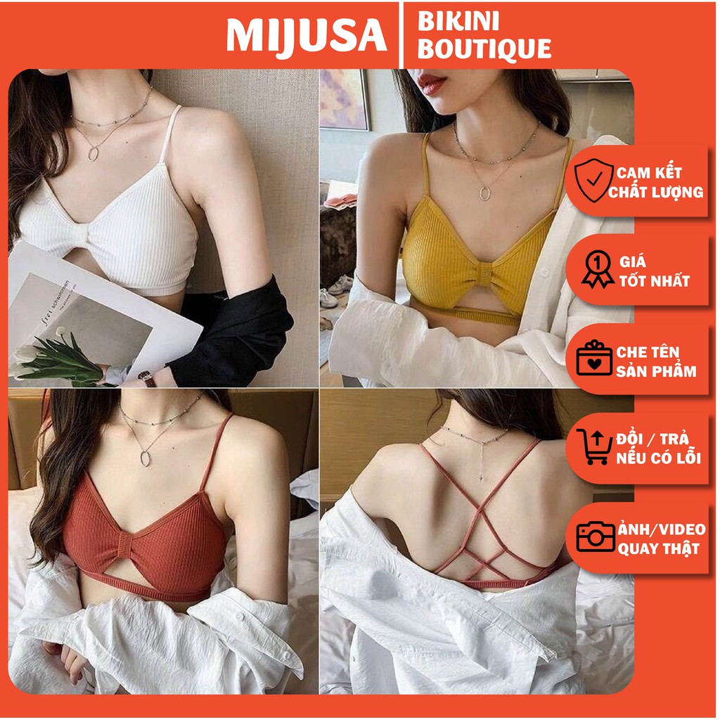 Áo Bra Nữ Len Tăm Không Gọng Nâng Ngực Mềm Mịn Co Giãn Thoải Mái Điệu Đà Siêu Xinh AL04 - mijusa