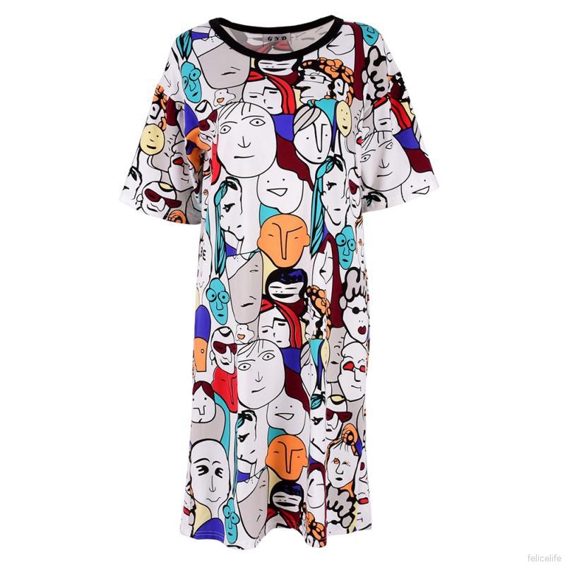 Đầm tay ngắn phong cách Boho in hình độc đáo cá tính cho nữ | BigBuy360 - bigbuy360.vn