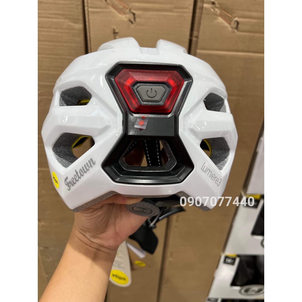 Nón bảo hiểm xe đạp siêu nhẹ công nghệ MIPS cao cấp Lumiere 3 Mỹ có đèn Led - EDS Hàng Mỹ