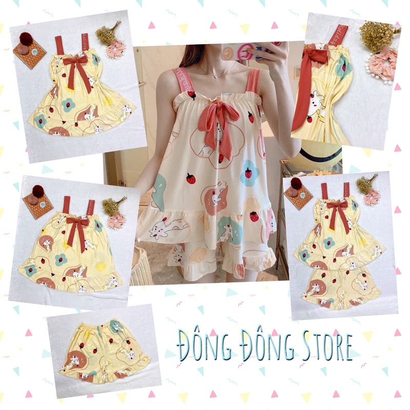 🌿ĐỒ BỘ 2 DÂY CHẤT THUN SỮA - HỌA TIẾT SIÊU XINH💕🌿