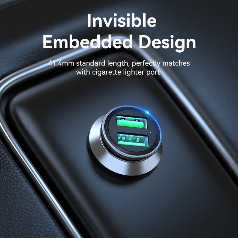 Củ sạc xe hơi VENTION 2 cổng USB QC3.0 A=A  cho Huawei / Xiaomi