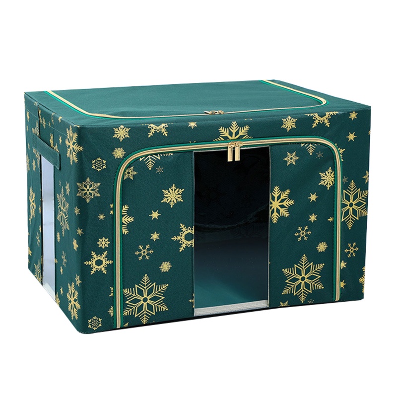 Hộp Đựng Đồ Lót / Vớ / Đồ Lót Bằng Vải Oxford Trong Suốt Họa Tiết Bông Tuyết Chống Thấm Nước