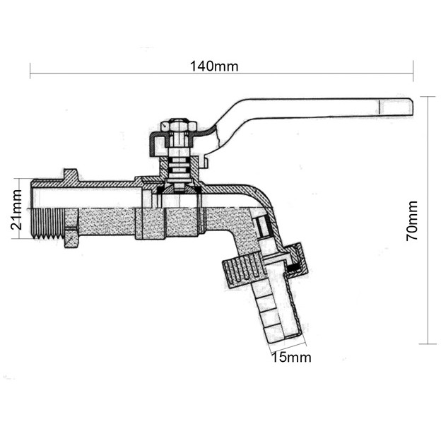 Vòi vườn đồng tay inox Zento ZT706 (vòi xả lạnh)