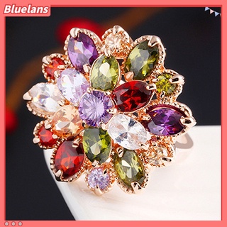 Nhẫn mạ vàng 18K đính đá nhiều màu sắc