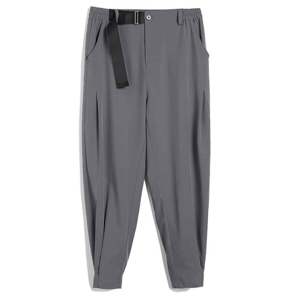 Quần jocger nam nữ vải tuyết mưa lưng chun cạp kèm đai thắt lưng