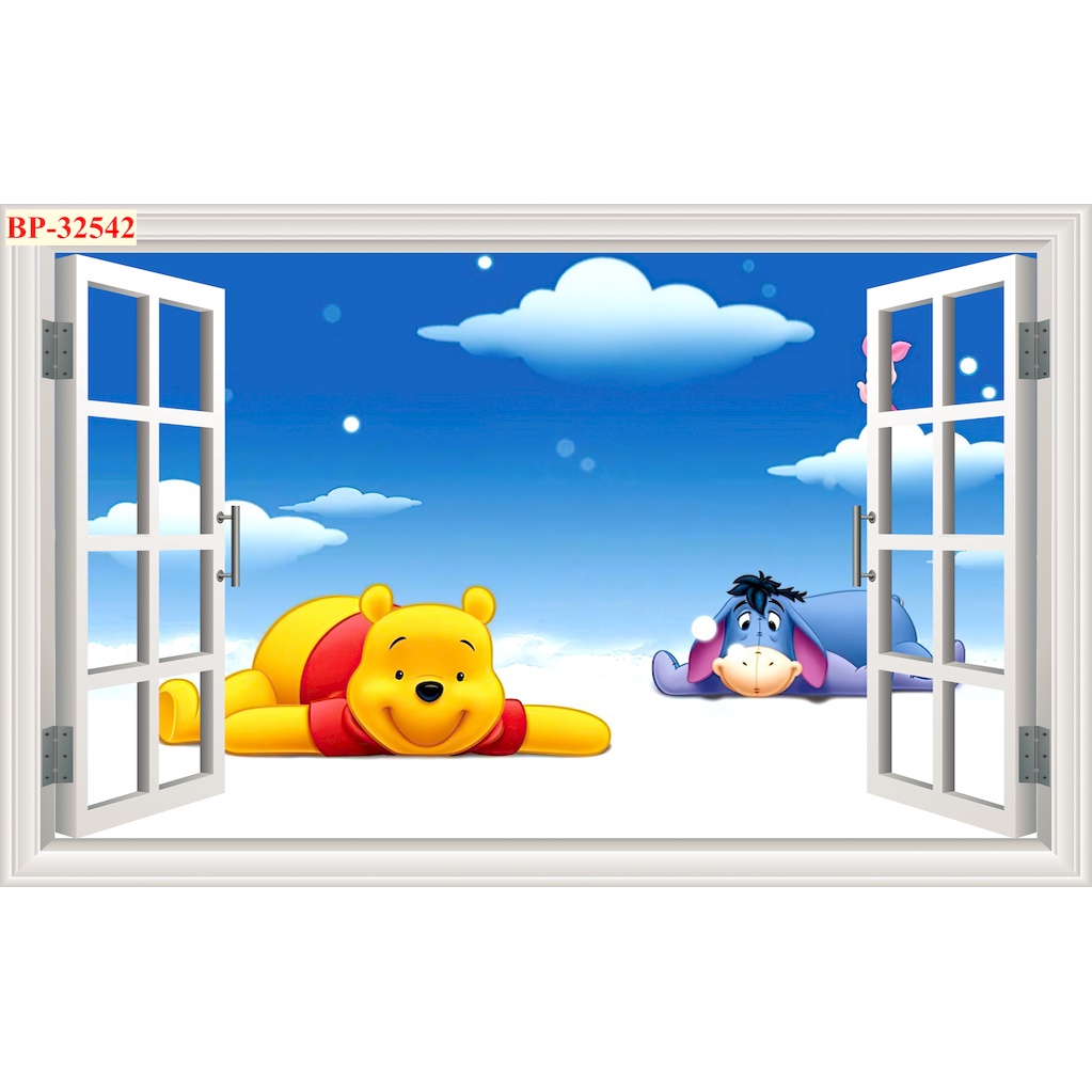 Tranh dán tường 3d cửa sổ thoáng mát