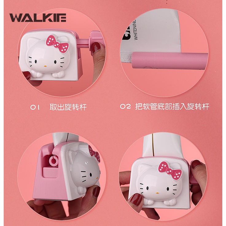 SANRIO Dụng Cụ Ép Tuýp Kem Đánh Răng Tạo Hình Hello Kitty
