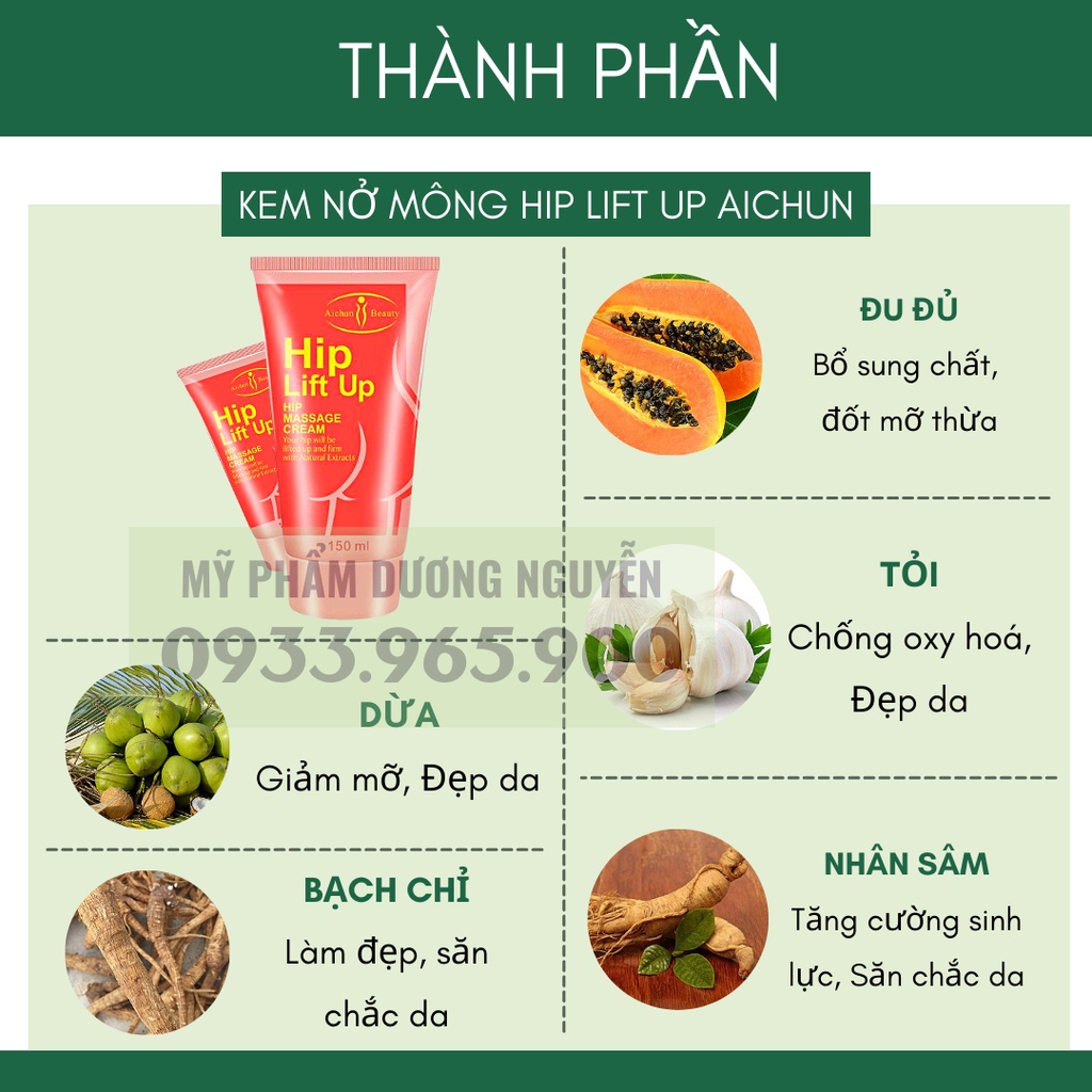 Kem Massage Mông HIP LIFT UP Dưỡng Da Săn Chắc Aichun
