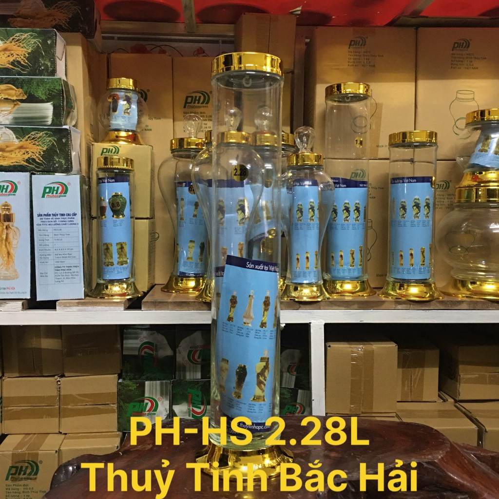 Bình Thủy Tinh Ngâm Rượu SX Tại Việt Nam HS-2.28 Lít - Thủy Tinh Bắc Hải