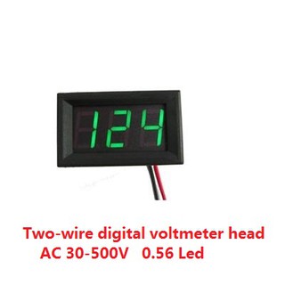 Đồng hồ đo vôn kế ac 30v-500v 0.56 led xanh lá