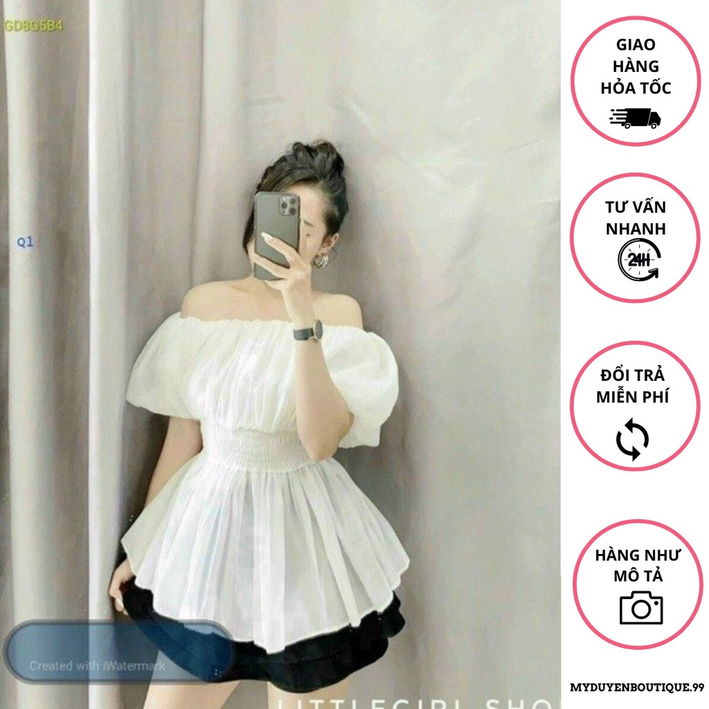 Áo trễ vai nhúng eo form đẹp ( kèm ảnh thật )