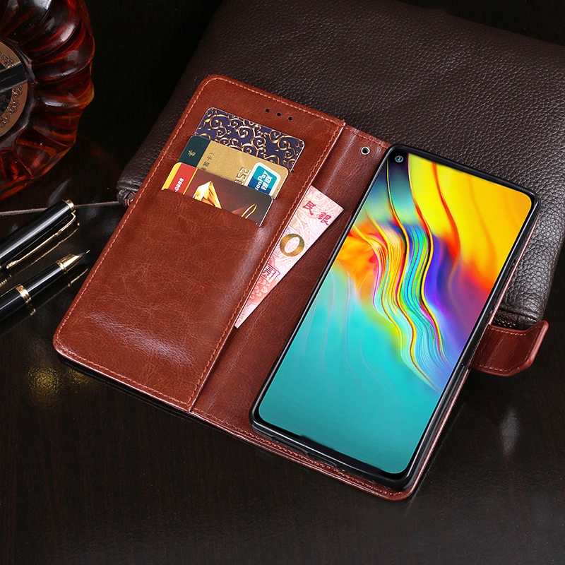 Infinix Note 7 Lite Magnetic Flip Slim Business PU Leather Wallet Stand Card Case Cover