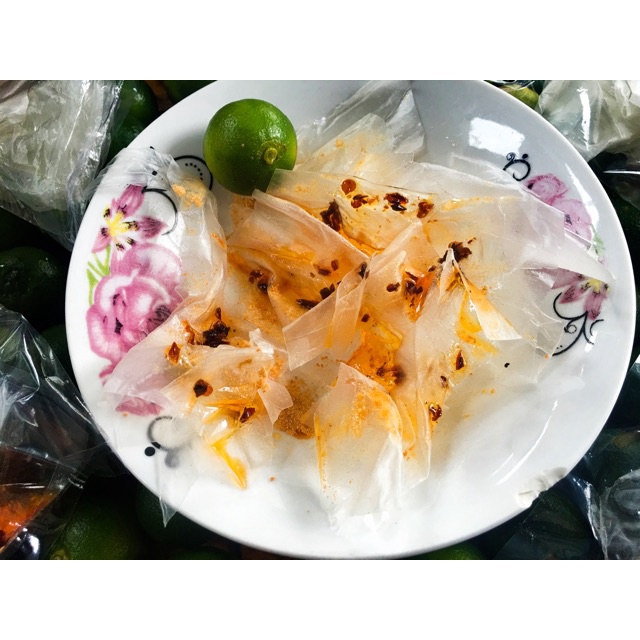 Bánh tráng phơi sương trộn muối nhuyễn sa tế tỏi xì ke mini [Cay ngon độc quyền]