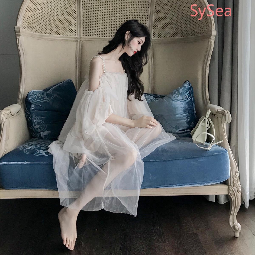 Đầm Maxi Trễ Vai Chất Chiffon Thiết Kế Quyến Rũ