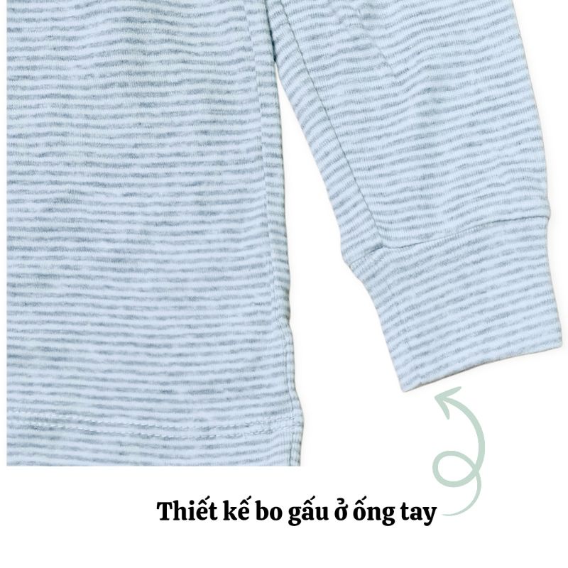 Bộ thu đông cho bé trai và bé gái áo cổ cao 3 phân dài tay chất cotton len mỏng 1 tuổi - 5 tuổi 8kg - 20kg