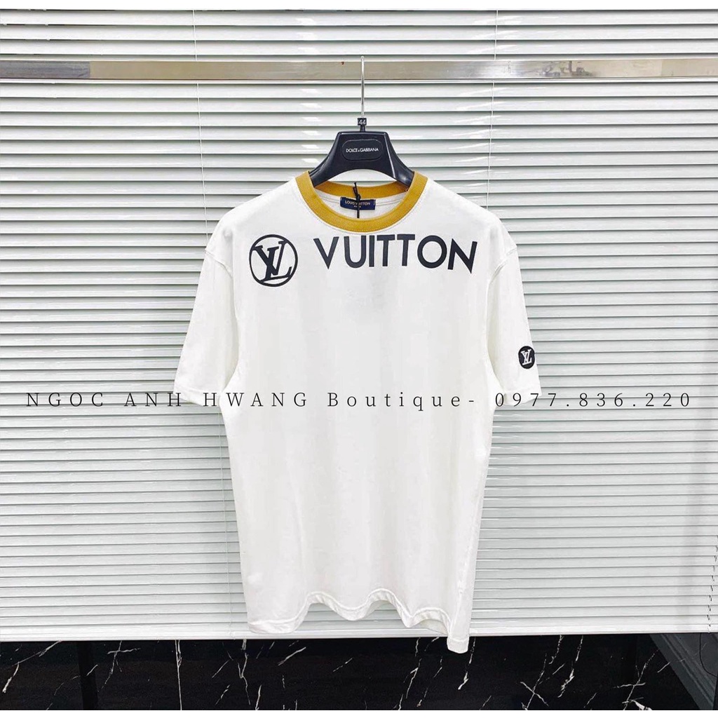 Áo thun unisex, Áo phông lé cổ LVcổ tròn chất cotton siêu mát và thấm mồ hôi