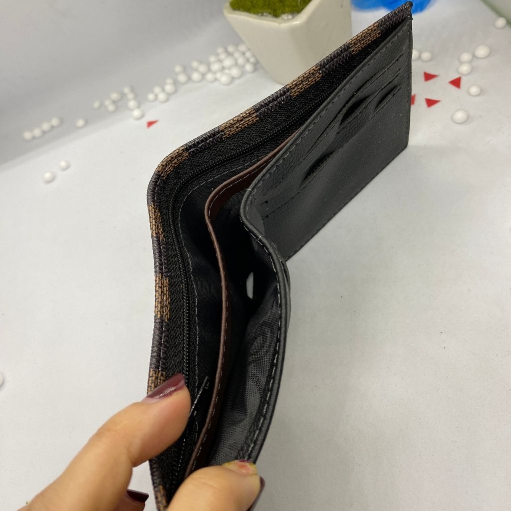 COMBO Thắt Lưng/Dây Nịt + Ví Da Nam Cao Cấp Kẻ Caro Nâu, Mặt Khóa Vàng Hiện Đại Da Tổng Hợp PVC HOT HIT 2021