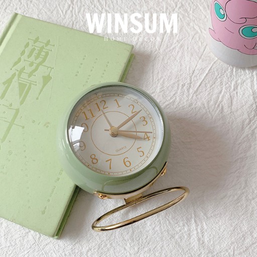Đồng hồ báo thức màu sắc vintage, khung kim loại sang trọng - winsum.decor