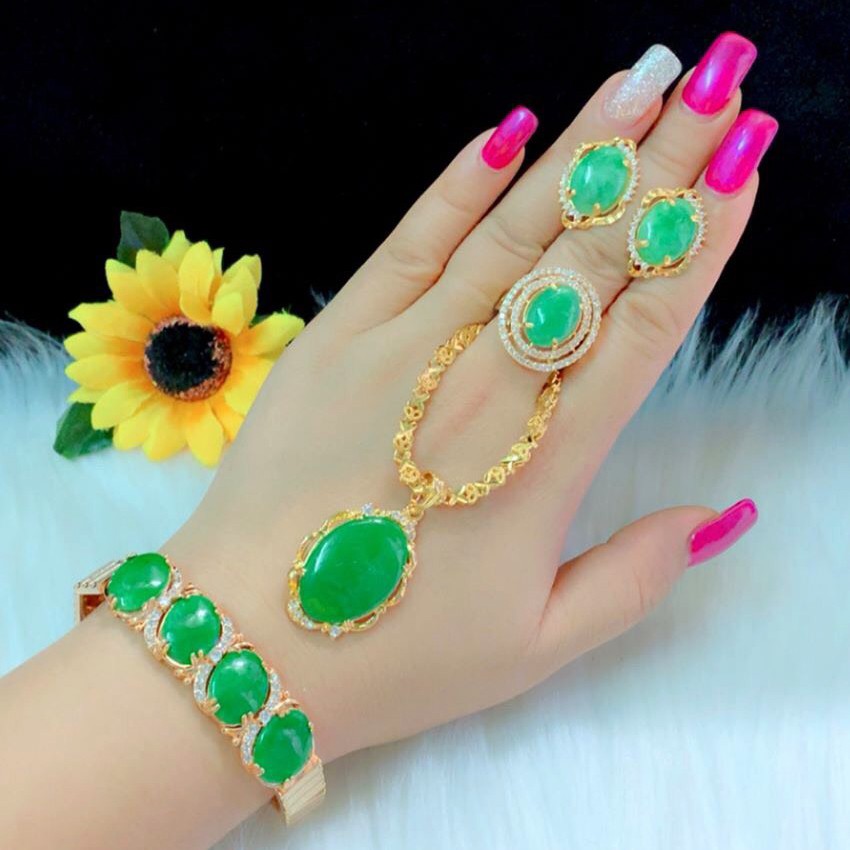 Bộ Trang Sức Nhiều Màu Cao Cấp Sang Chảnh