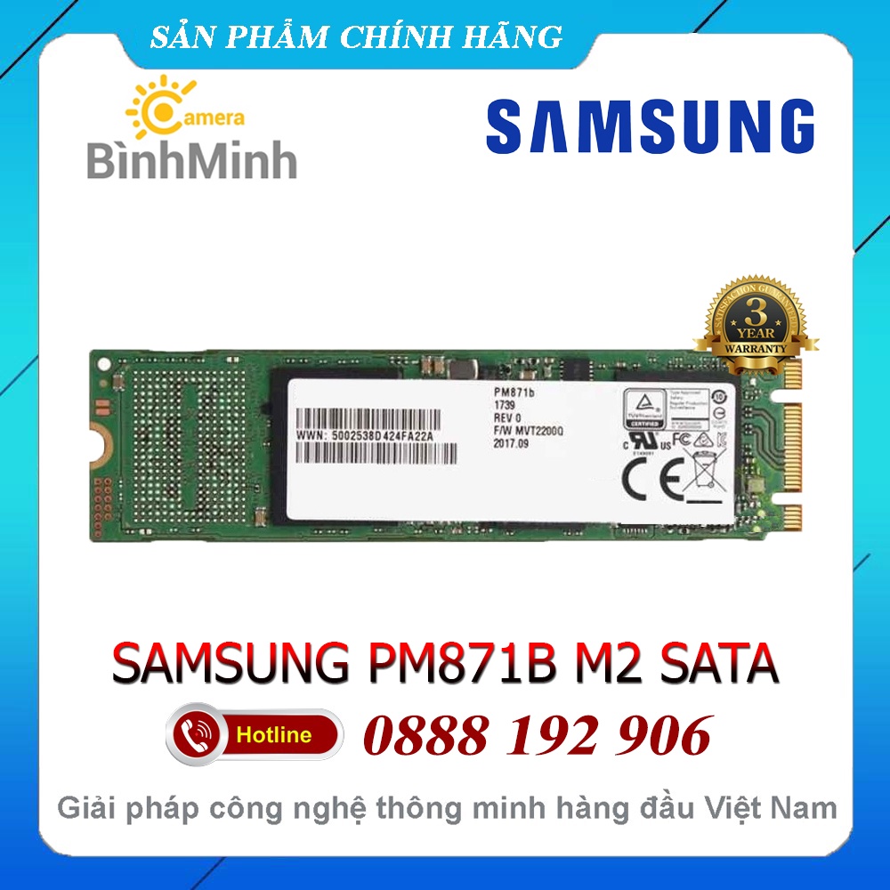 Ổ Cứng SSD 128GB 256GB 512GB Samsung PM871b M2 SATA III 2280 -BH 3 Năm
