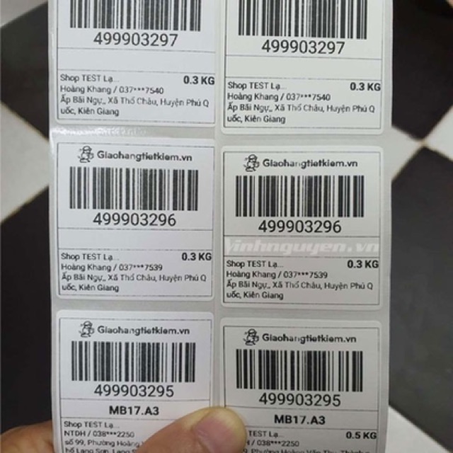 600 Tem In Giao Hàng Tiết Kiệm , Tem in GHTK
