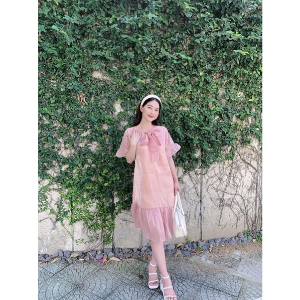 Đầm bigsize form xuông vải Organza cao cấp