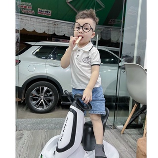 Bộ cổ bẻ viền đen bé trai