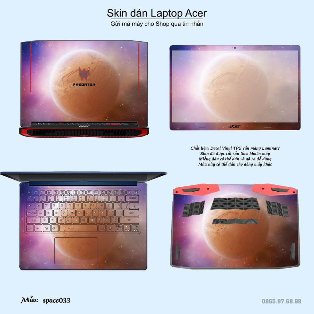 Skin dán Laptop Acer in hình không gian _nhiều mẫu 6 (inbox mã máy cho Shop)