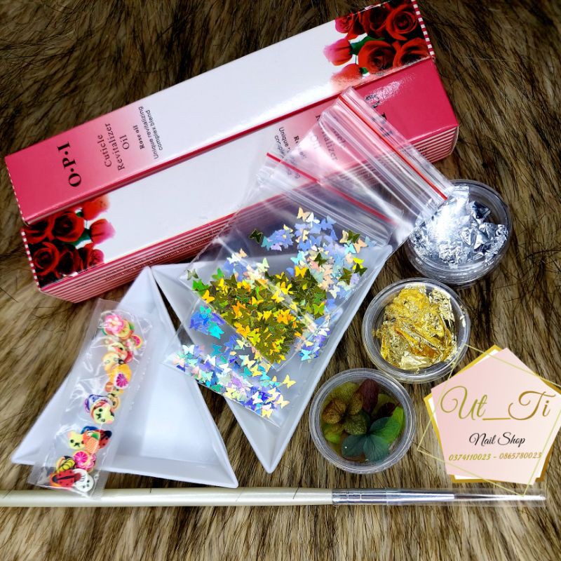 Kim tuyến hình tim,bướm làm nail,make up