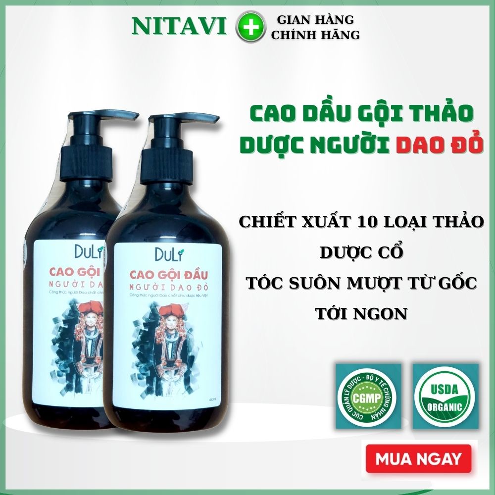 Dầu Gội Thảo Dược dược liệu DuliVina Người Dao Đỏ Ngừa Rụng, ủ Mượt Tóc cổ truyền